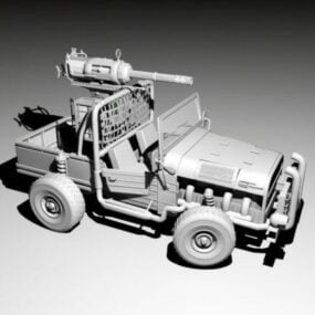 نموذج ثلاثي الأبعاد للشاحنة العسكرية المدرعة الكلاسيكية