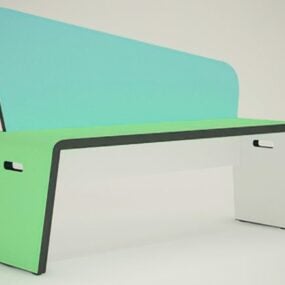 Art Deco Patio Bench 3d model