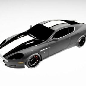 Siyah Aston Martin Db9 Araba 3d modeli