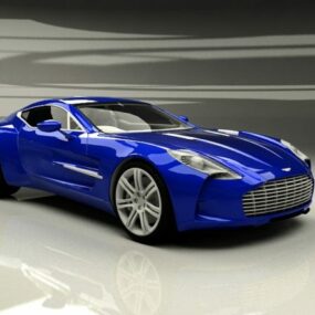 Blaues Aston Martin One 77 3D-Modell