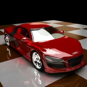 Rotes Audi R8 3D-Modell