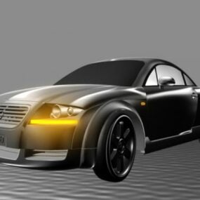 نموذج أودي Tt Concept للسيارة السوداء ثلاثية الأبعاد
