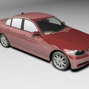 Modelo 3D pintado de vermelho do carro Bmw