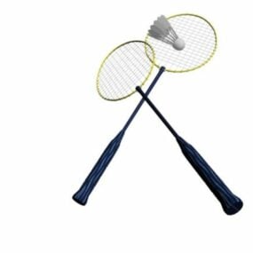 Common Badminton Racket And Shuttlecock 3d model