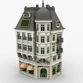 نموذج بيت البنك العتيق ثلاثي الأبعاد