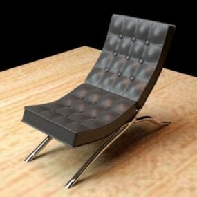 Freischwinger-Stuhl mit schwarzem Sitz 3D-Modell