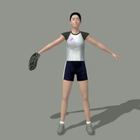 Baseball Girl 3d model