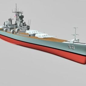 سفينة حربية يو إس إس نيوجيرسي نموذج ثلاثي الأبعاد