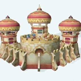 Cartoon Castle Building 3d model