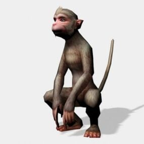 앉아있는 원숭이 3d 모델