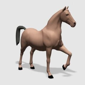 Hnědý 3D model chůze na koni
