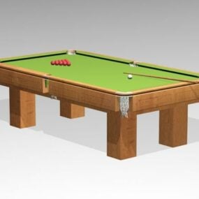 Billardtisch mit Ball und Queue 3D-Modell