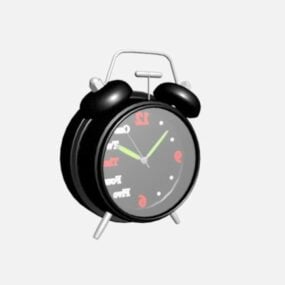 นาฬิกาปลุกวงกลมสีดำแบบ 3 มิติ