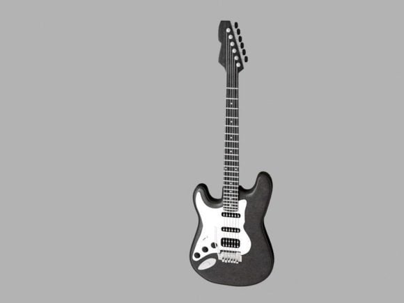 Guitarra baja blanca negra