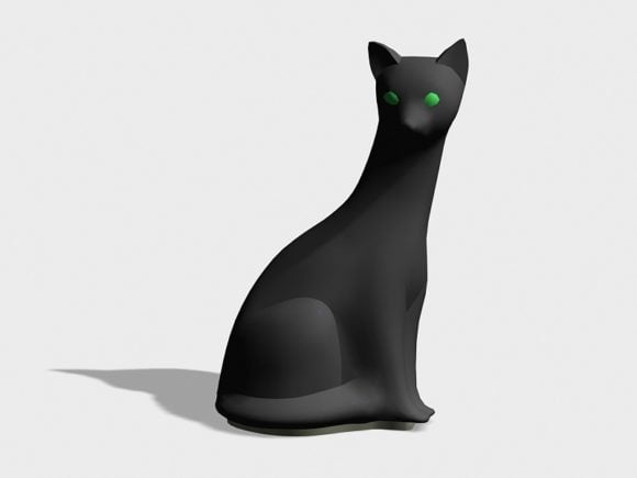 Statue de chat noir