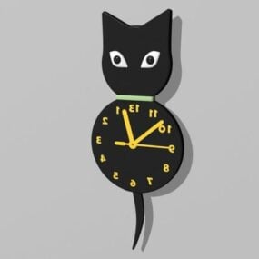 ساعت دیواری گربه مدل سه بعدی