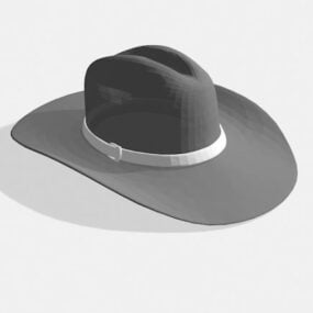 Siyah Fötr Şapka 3d modeli