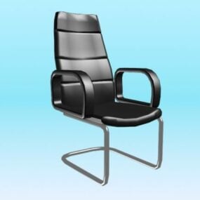 Czarne skórzane krzesło wspornikowe Model 3D