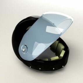 Topi keledar Motosikal Hitam model 3d