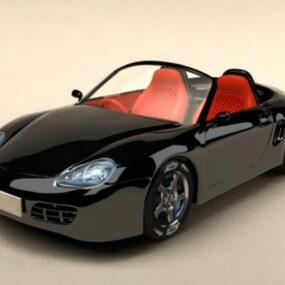 Convertible Black Sports Car 3d model