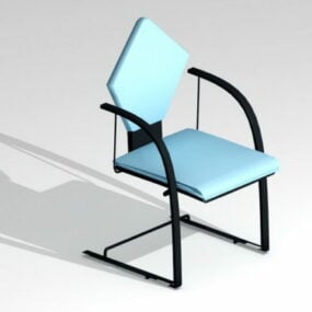 Blaues Freischwinger-Stuhl-Möbel-3D-Modell