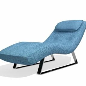 Blue Chaise Longue Recliner Style 3d model