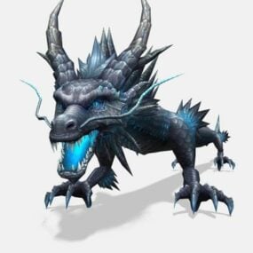 Giant Blue Dragon 3d-modell