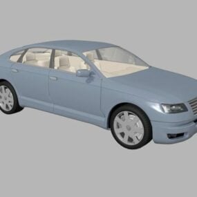 نموذج سيارة سيدان زرقاء قديمة ثلاثية الأبعاد