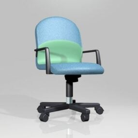 Blue Office Chair With Wheels 3d model