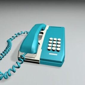 Vintage Blue Desk Telephone 3d model