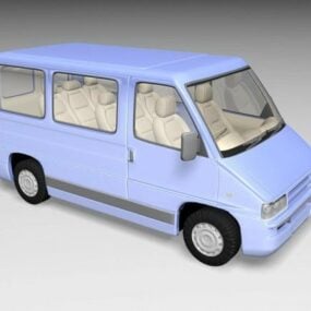 Vintage minibuss Lowpoly 3d modell