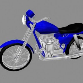 نموذج دراجة نارية زرقاء ثلاثية الأبعاد