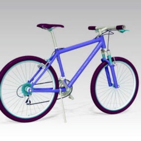 จักรยานเสือภูเขาสีน้ำเงินเพ้นท์โมเดล 3 มิติ