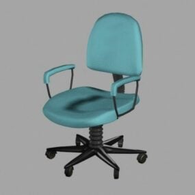 Blå kontorstol personalemøbler 3d model