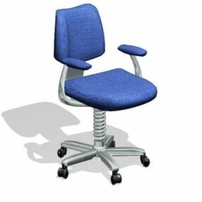 مبلمان اداری صندلی چرخان آبی مدل سه بعدی
