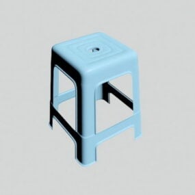 3д модель пластикового стула-табурета