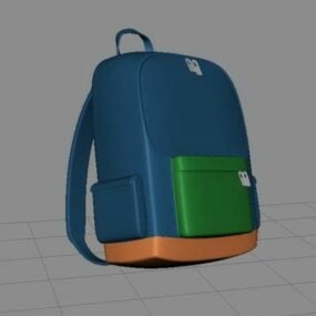 School Backpack 3d model