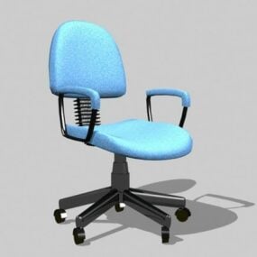Swivel Desk Chair Blue Color 3d model
