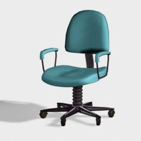 Blue Swivel Office Wheels Chair 3d model