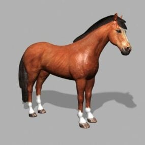 3д модель гнедой лошади