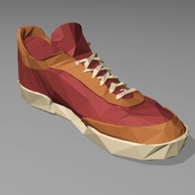Braunes Polygon-Sneaker-3D-Modell