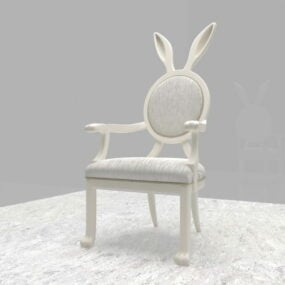 Wood Chair Curved Back Chinese Style 3d model