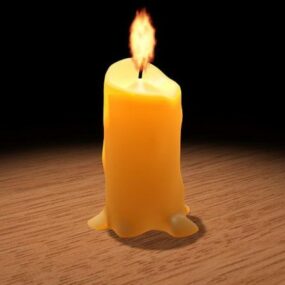 شمعة محترقة واقعية نموذج ثلاثي الأبعاد