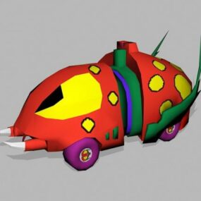 Cartoon Beetle Car 3d-modell