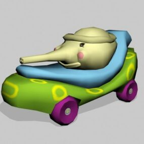 Cartoon Elephant Car 3d-modell