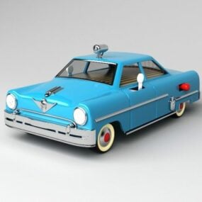 Modelo 3d de taxi vintage de dibujos animados