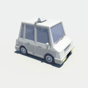 Táxi dos desenhos animados Low Poly Modelo 3d