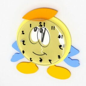 Cartoon Kid Wall Clock 3d model