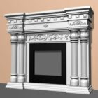 Carved White Fireplace