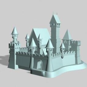 Tecknad polygon Castle 3d-modell